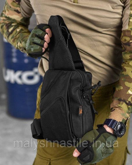 Сумка-слинг тактическая с одной лямкой SILVER KNIGHT  black  ВТ6747 | Зображення 8