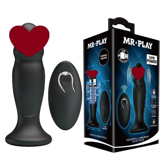 Анальний стимулятор з вібрацією і пультом ДУ-MR PLAY Super Power, BI - 040085W-MR Sex Aura