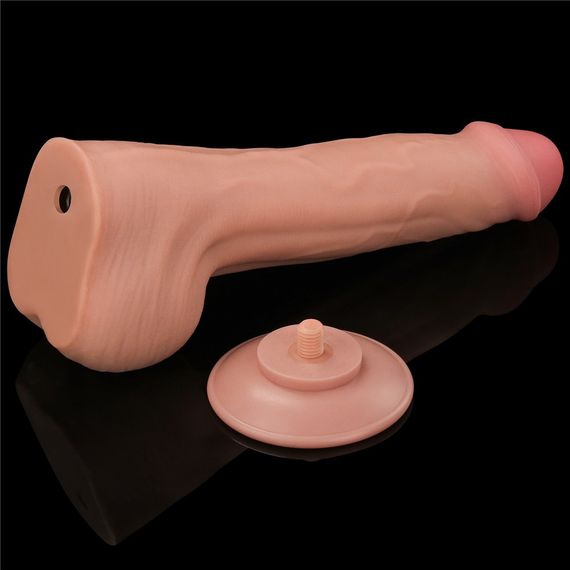 Фаллоимитатор 11.5'' King Sized Sliding Skin Dual Layer Dong Sex Aura | Зображення 3