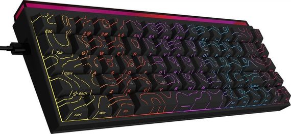 Клавіатура провідна комп'ютерна Ajazz NK68 Red switches Side Contour Black NK68-R-S-B чорна | Зображення 4