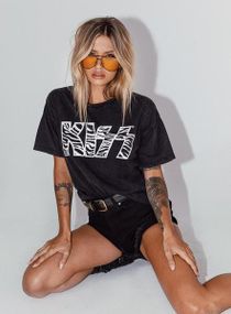 Футболка женская с принтом повседневная XL Черная