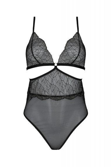 Боді Passion Amberly Body 6XL/7black, асиметричний крій, мереживний ліф, золота нитка, 6XL/7XL | Зображення 2