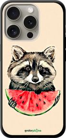 Чохол на iPhone 15 Pro Єнотик з кавуном "4605b-3096-2448"