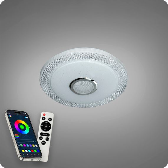 Люстра світлодіодна 517 Dlight RGB з пультом і  колонкою 70Вт Білий (02166) | Зображення 7