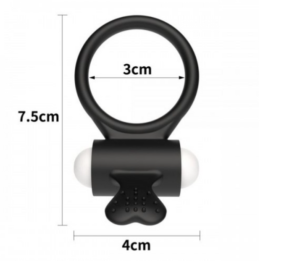 Ерекційне віброкольцо Power Clit Cockring, Black Sex Aura | Зображення 1