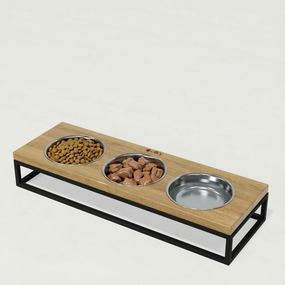 Миски на подставке для котов и маленьких собак Hollky Base Bar (3 × 0,45 л) Bar-54187-BLNT