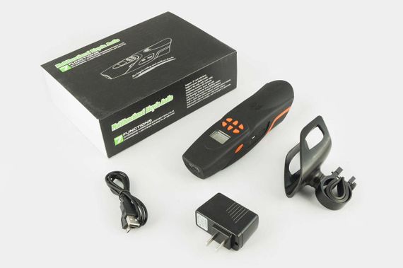 Аудіосистема велосипедна на кермо (вологостійка, ліхтарик, рація, МР3/USB/SD/Bluetooth/FM-радіо)
