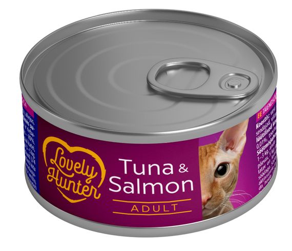Корм Lovely Hunter Adult cats with Tuna and Salmon вологий з тунцем та лососем для дорослих котів 85 гр