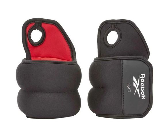 Обважнювачі зап'ястя Reebok Wrist Weights чорний, червоний Уні 0.5 кг RAWT-11210