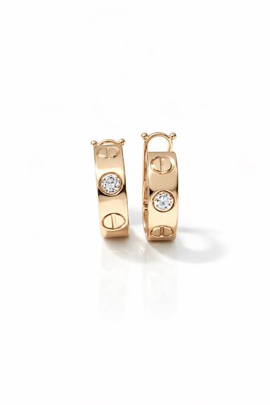 Серьги из красного золота с муассанитами S-0380 | Зображення 3