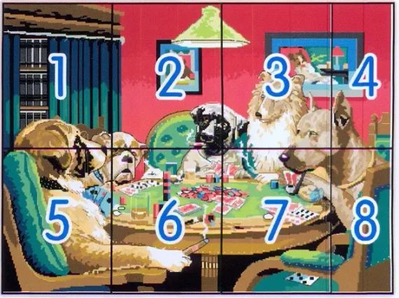 Набор для вышивания по нанесённой на канву схеме "Dogs' game ".AIDA 14CT printed , 66*51 см | Зображення 2