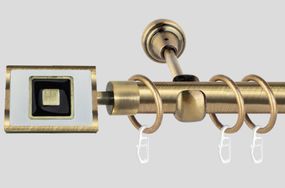 Карниз для штор металлический, однорядный 19 мм , Форма Антик