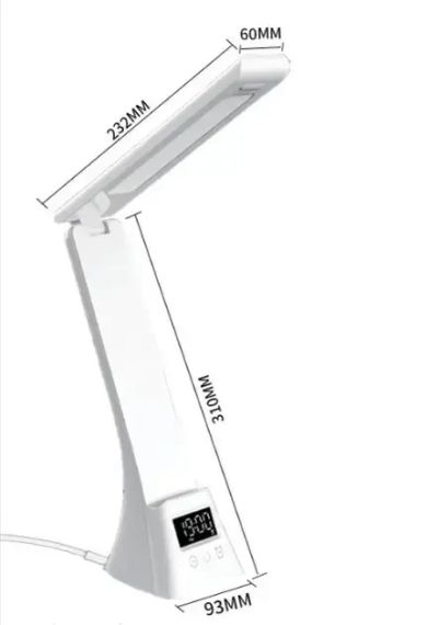 Настольная LED лампа с часами и беспроводной зарядкой для телефона TYV-2088 | Зображення 1