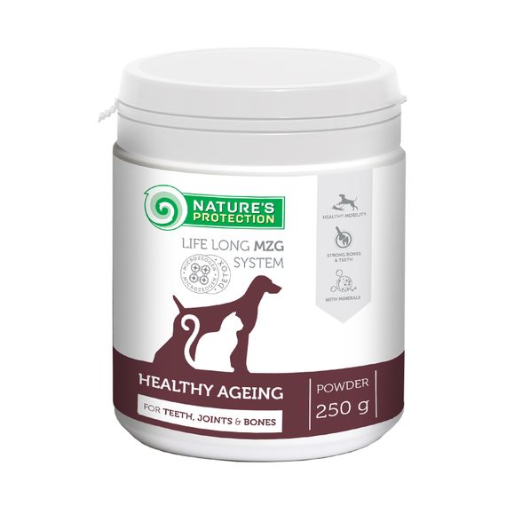 Минеральная добавка Nature's Protection Ageing Formula для укрепления здоровья у пожилых кошек и собак 250 гр