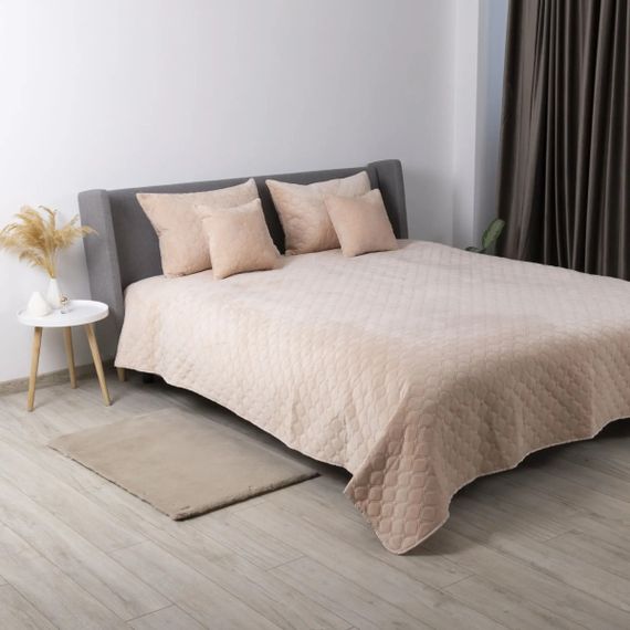 Покрывало двуспальное ТЕП Velour Ромб круглый 4-00517_22422 220х240 см пудровое | Зображення 1