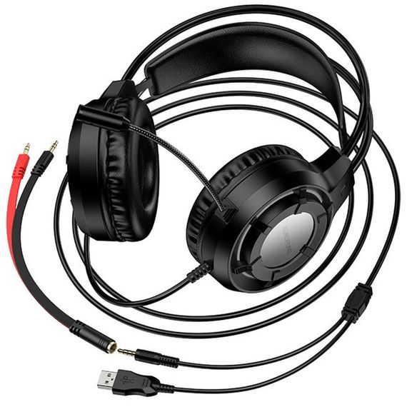 Накладні навушники Borofone BO112 Wave 3.5mm+USB Black | Зображення 3