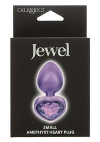 Анальная пробка CalExotics Diamond Heart Plug Small, фіолетова, 5,7 × 3,2 см Sex Aura