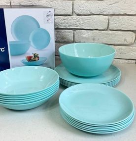 Столовый сервиз Luminarc Diwali Light Turquoise P2947, 19 предметов, на 6 персон