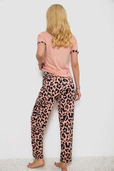 Піжама жіноча з принтом, колір персиковий, 243R2032-A | Зображення 3