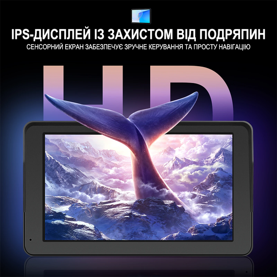 Сенсорний мультимедійний автомобільний монітор 7" Podofo A3688 для камер заднього виду з Apple CarPlay / Android Auto, Wi-Fi, Bluetooth, FM, чорний | Зображення 5