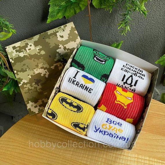 Бокс чоловічих шкарпеток 40-45 на 6 пар у подарунковій коробці | Зображення 6