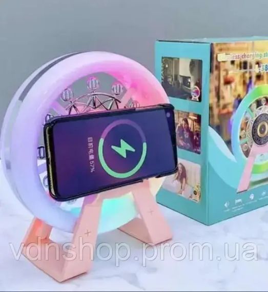 Многофункциональный аккумуляторный ночник-колонка "Карусель" с RGB-подсветкой L-38В | Зображення 1