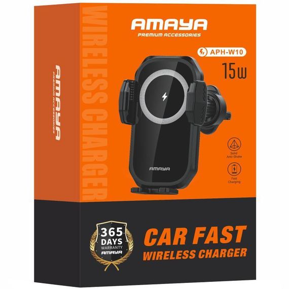 Автотримач з БЗП Amaya APH-W10 15W (air outlet) Black | Зображення 1