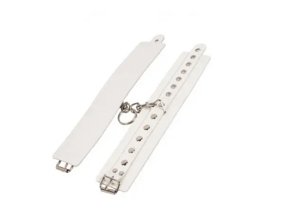 Наручники Leather Restraints Hand Cuffs, White Sex Aura | Зображення 2