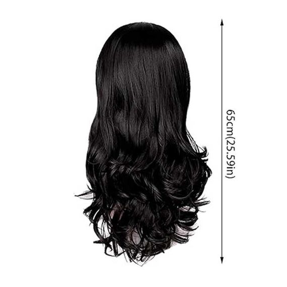 Перука хвиляста без чубчика з проділом 65 см Брюнетка | Зображення 2