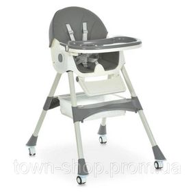 Стульчик для кормления M 6302 Gray складной, 5-ти точечные ремни