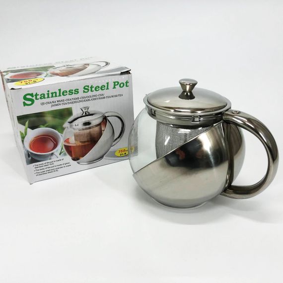 Скляний заварник із сітчастим фільтром UNIQUE UN-1162 0.75 л Зручний чайник для заварювання зі скла з ситом | Зображення 5