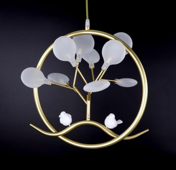 Люстра підвісна на 9 лампочок 25759 Золото 45-110х40х40 см. | Зображення 2