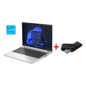Ультрабук Б-клас HP ProBook 440 G10 / 14" (1920x1080) IPS / Intel Core i3-1315U (6 (8) ядер по 1.2 - 4.5 GHz) / 8 GB DDR4 / 128 GB SSD / Intel UHD Graphics / WebCam / Win 11 Pro б/в + Подарунок  Новий флеш-накопичувач Kingston DataTraveler Exodia S 64 GB