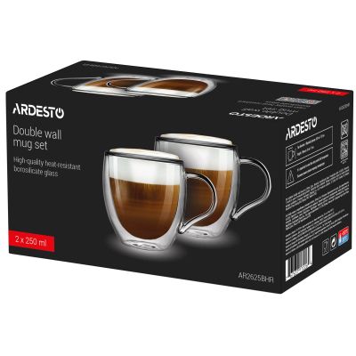 Набор чашек Ardesto BHR 250 мл 2 шт прозорий (AR2625BHR) | Зображення 1