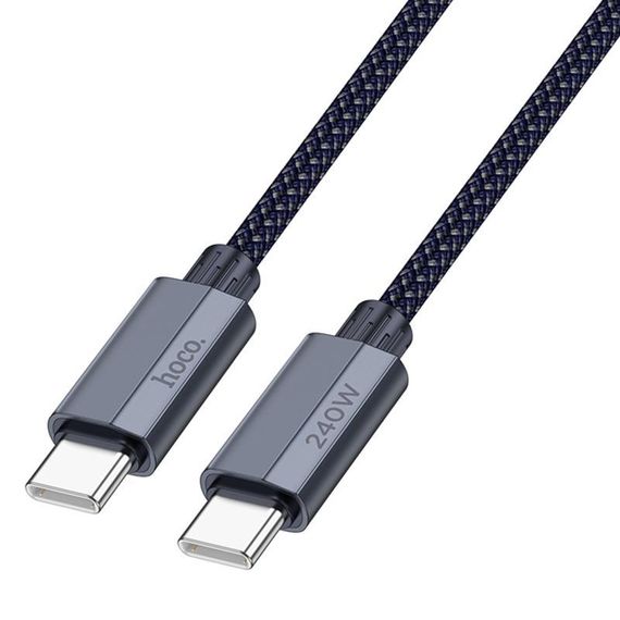 Дата кабель Hoco U134 Primero Type-C to Type-C 240W (1.8m) Dark Blue | Зображення 1