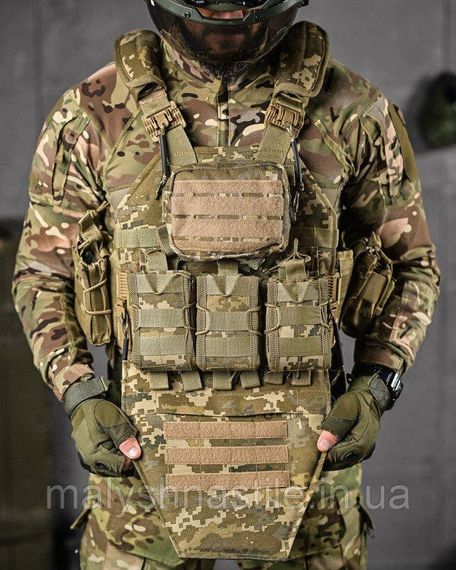 Плитоноска 4 быстрых сброса с напашником Cordura пиксель ДЛ63965 | Зображення 4