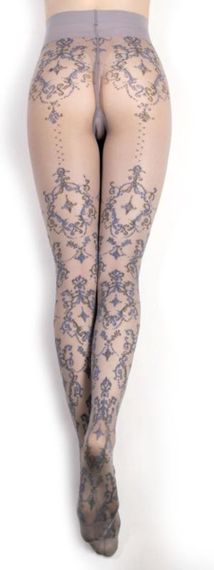Колготи сірі Ballerina´s Secret з візерунком у стилі бароко, S/M sexstyle | Зображення 1