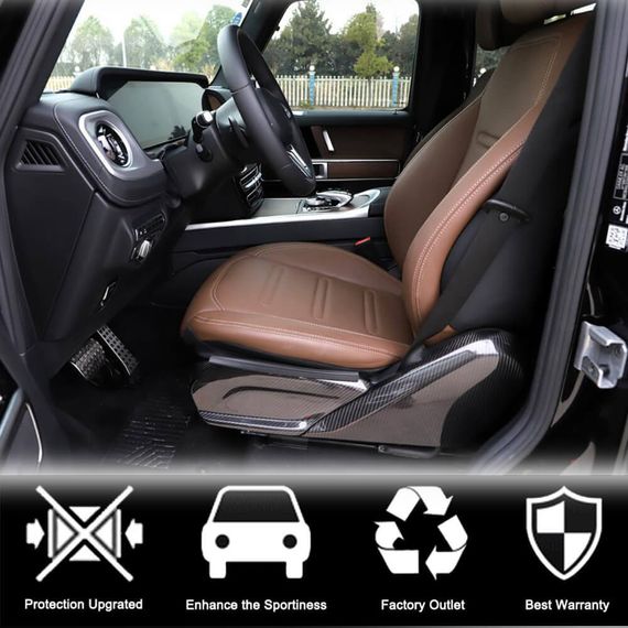 Накладки на сидіння (Сухий карбон) для Mercedes G сlass W463 2018-2024 рр | Зображення 2