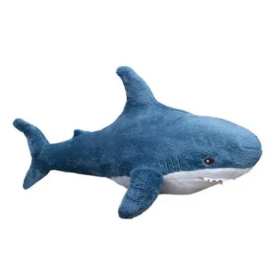 Іграшка плюшева акула середнього розміру, м'яка та затишна подушка-антистрес 80 см | Зображення 3