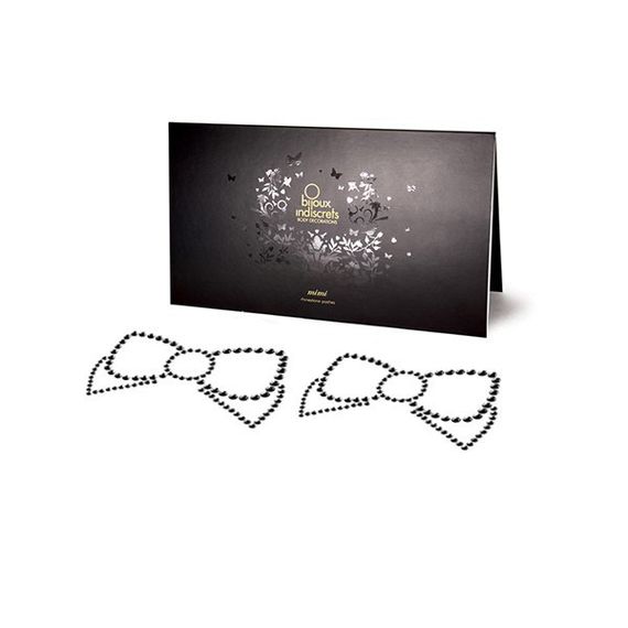 Украшения для груди со стразами MIMI Bow цвет: черный  Bijoux Indiscrets (Испания) sexstyle | Зображення 1