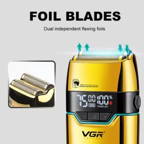 Электробритва шейвер VGR V-350 мужская аккумуляторная бритва для бритья с дисплеем. AZ-208 Цвет: золотой