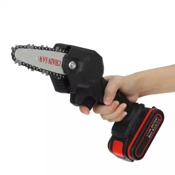 Акумуляторна ланцюгова міні-пилка сучкоріз для обрізання дерев Mini Electric Chainsaw Black 1 АКБ