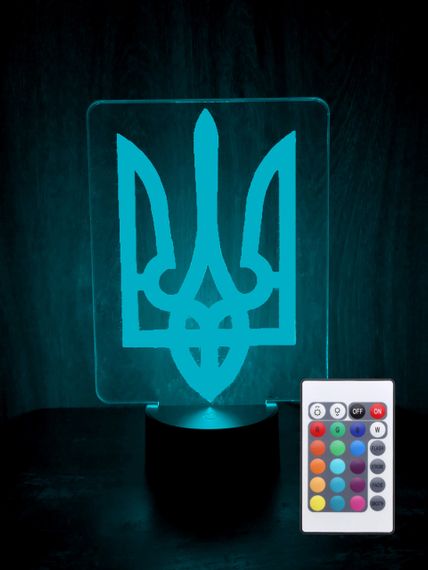 Акриловый светильник-ночник с пультом 16 цветов Тризубец tty-n000434