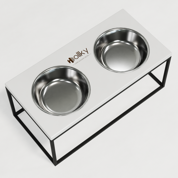 Миски на підставці для великих собак Hollky Base XL20 (2 × 1,8 л) BXL20-522620-BLWH | Зображення 6