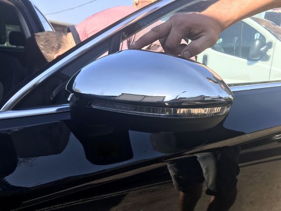 Накладки на дзеркала EU (2 шт., нерж) Carmos - турецька сталь для Volkswagen Passat B8 2015-2024 рр | Зображення 1
