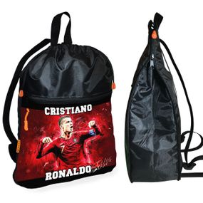Рюкзак-мешок для обуви,спортивной формы Криштиану Роналду детская сумка для сменки с расширителем (01394)
