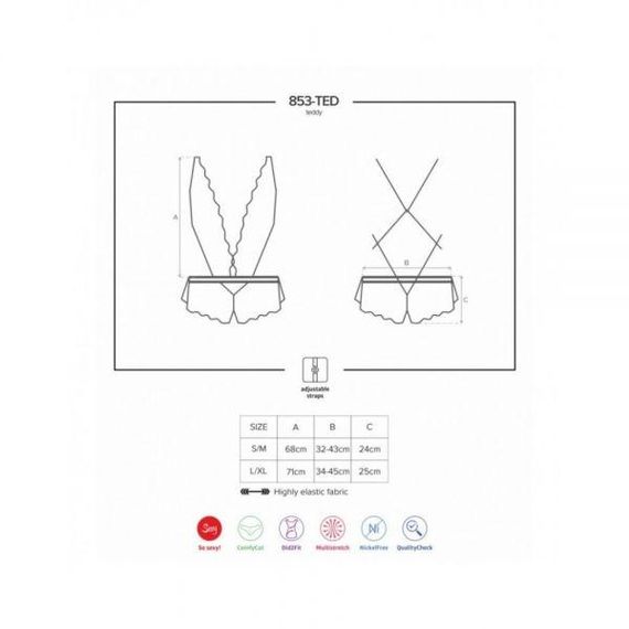 Боді 853-TED-3 Teddy red S / M Sex Aura | Зображення 1