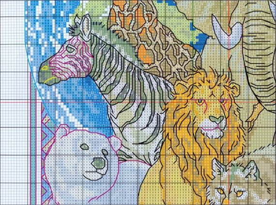 Набор для вышивания по нанесённой на канву схеме "Animal".AIDA 14CT printed , 37*48 см | Зображення 4