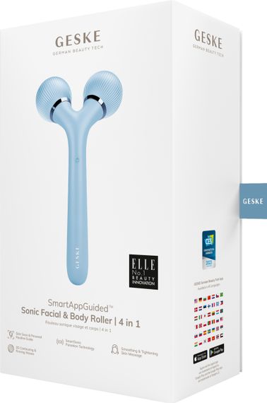 Електронний ультразвуковий ролик для обличчя та тіла GESKE Sonic Facial&Body Roller 4в1 aquamarine | Зображення 7