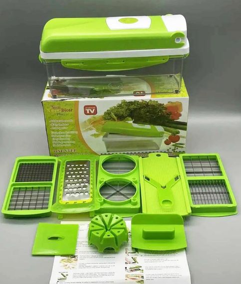 Мультислайсер Nicer Dicer Plus овочерізка механічна терка з насадкою для дрібних кубиків - 8828 | Зображення 3